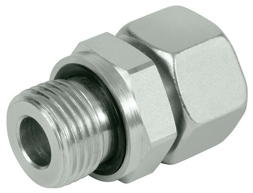 Straight male union with 24° DKO swivel GES/O/ED (metric)