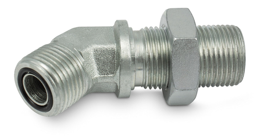 Winkel-Schottverschraubung 45° ORFS